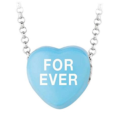 Buy Forever Blue Heart Pendant Necklace With 16 inch Rolo Rhodium Chain ...