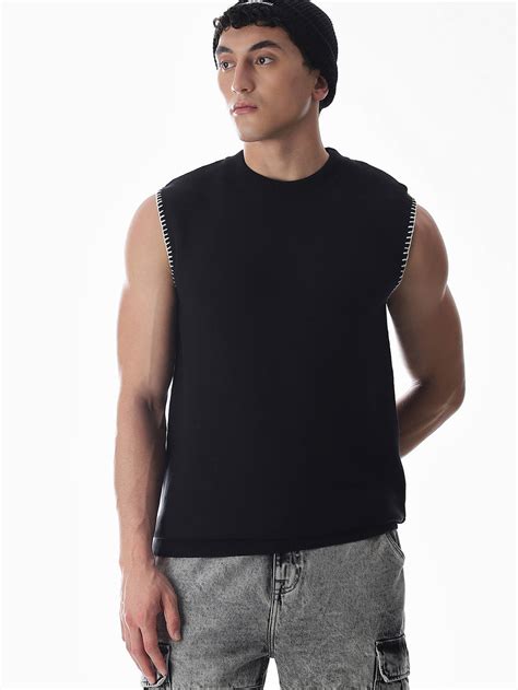 Buy Black Knitted Cotton Tank for Mens Online at Jack&Jones | 902130202