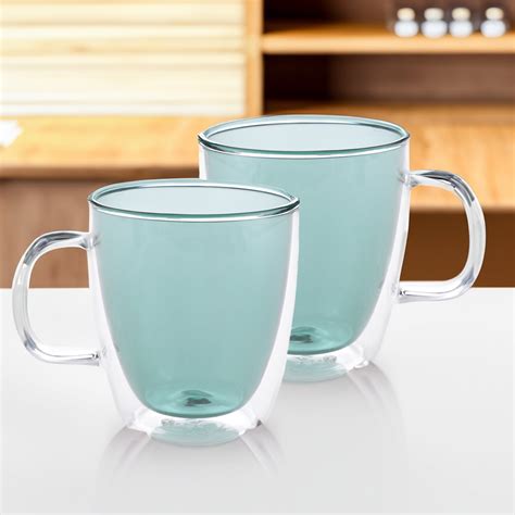 Buy Double Walled Glass Mug Set of 2 - Borosilicate Teacups – The ...