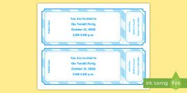 Editable Ticket Template