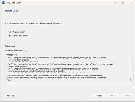 Exporting MySQL Database 的图像结果