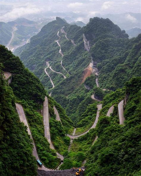 "The best in the world wonders road", Zhangjiajie National Forest Park, China. Tianmen Mountain ...