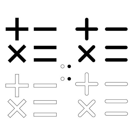 Plus, minus, equals, multiplication, division icon vector for web and ...
