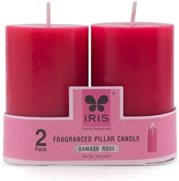 IRIS Wax Homefragrances Pack Of 2, Fragrance Pillar Candles- 120G Each ...