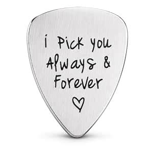 Street27® Guitar Pick I Pick You Always Forever Letter Titanium Steel ...