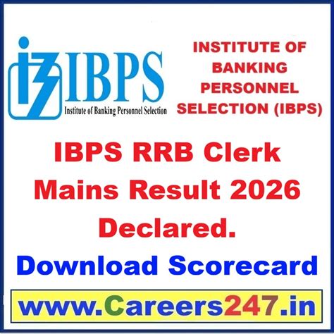 IBPS RRB Clerk Mains Result 2026 Declared - Download Scorecard
