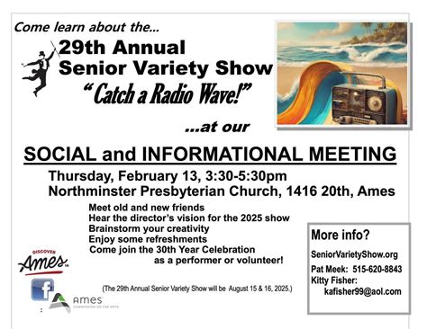 29th Annual Senior Variety Show: Social and Informational Meeting ...