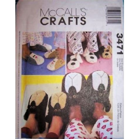 Mccall's Crafts Pattern 3471 Adult and Children's Slippers - Children S ...