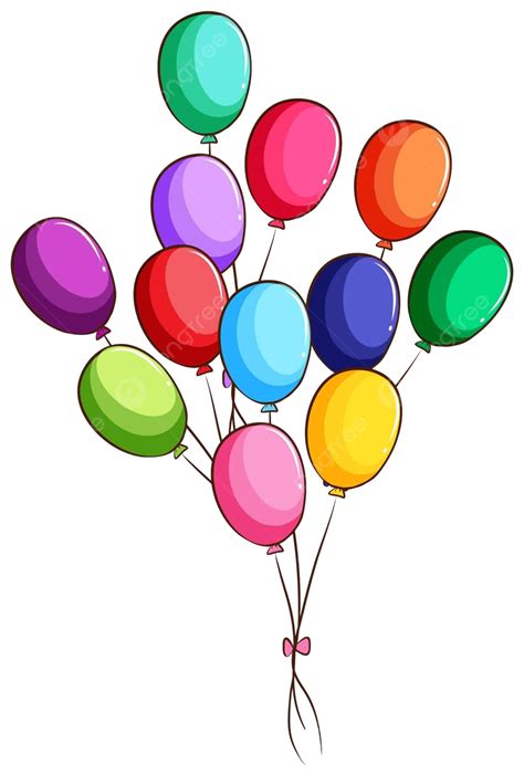 A Basic Sketch Of Multiple Balloons Balloons Draw Coloured Vector Template Download on Pngtree