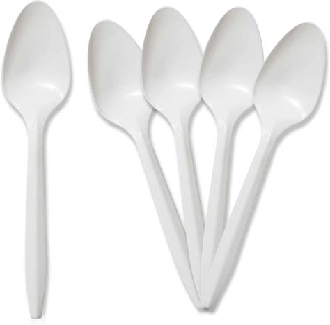 PAMI Medium-Weight Disposable Plastic Teaspoons 400-Pack - White ...