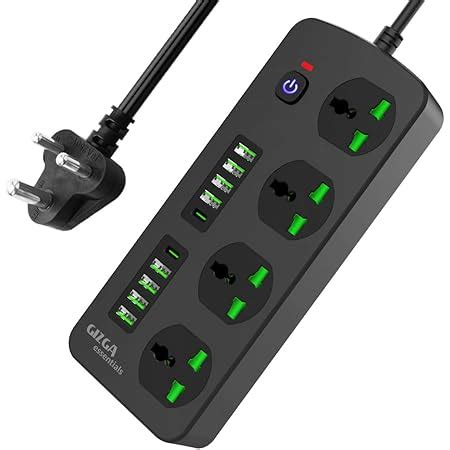 Zebronics Zeb- TS3320USB Tower Strip Extension Socket with 7 Universal ...