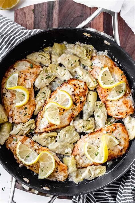 Creamy Lemon Artichoke Chicken - Delicious Little Bites