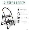 OBBO NISHIKA 2 Step Ladder for Home use Heavy Duty Steel with Wide ...