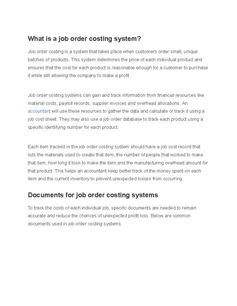 Image result for Job Order Costing System Tutorial