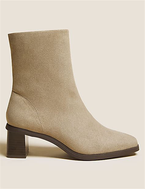Buy Block Heel Square Toe Ankle Boots at Marks & Spencer