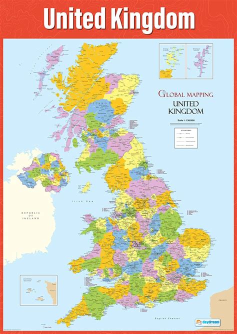UK Map | Extra Large 33” x 23.5” | Geography Posters | Gloss Paper ...