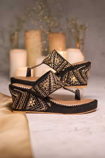 Buy Black Cut Work, Mirrors, Crystals, Beads, Eshel Geometric ...