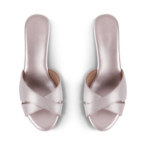 Crimzon Women Aiyana Rose Gold Wedges 3.25 Inch Heel Faux Leather