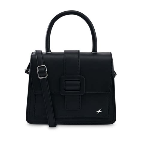 Buy Online Fastrack Solid Structured Satachel in Black - f251sasms01bk1 ...