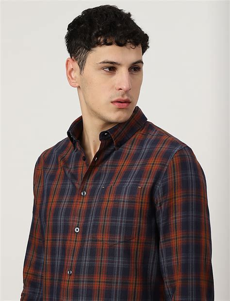 Buy Pure Cotton Checked Spread Collar Shirt at Marks & Spencer