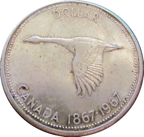 1967 Canada's centennial silver dollar