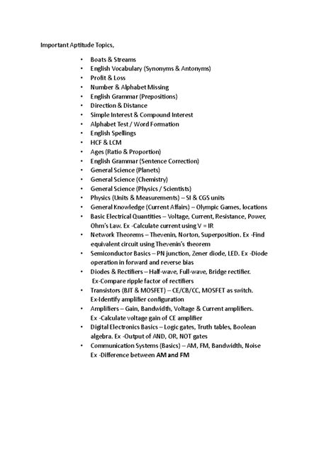 Aptitude & General Science Topics for Exam Preparation - Studocu