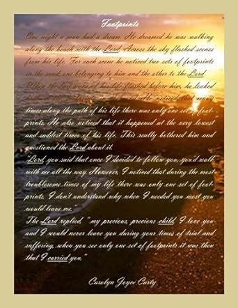 Footprints in the Sand Poem Posters eBook : Carty, Carolyn Joyce ...