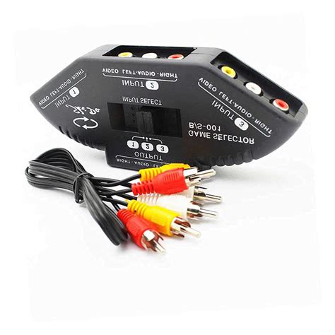 atdaraz 3-Way Audio Video AV RCA Switch Selector Box Splitter+3 Way RCA ...