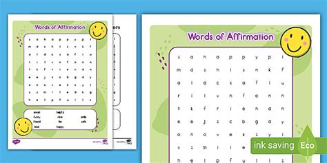 Words of Positive Affirmation Word Search | Twinkl
