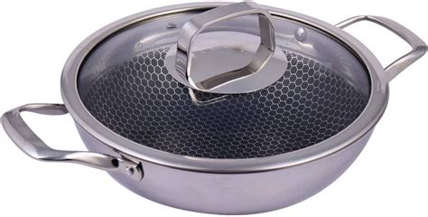 Wonderchef Stanton 28 cm Non-Stick Kadhai/Kadai with Lid - 3.4 Litre ...