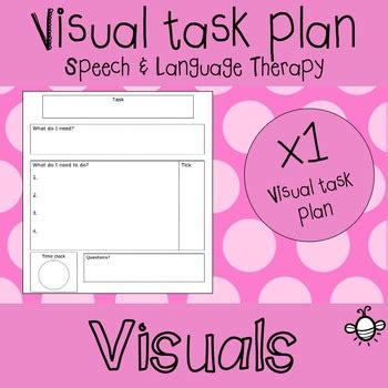 Visual task plan | Speech and language therapy by Bee Speech | TPT
