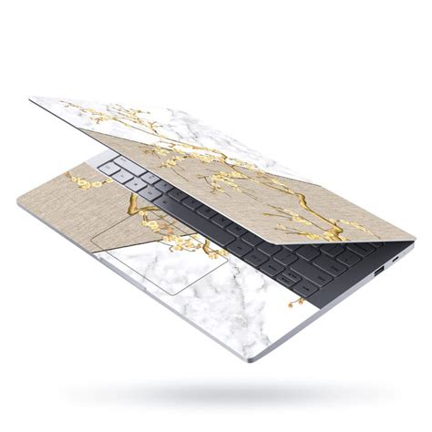 Laptop Skin - Golden Stem On White Marble for 15.6 inch Laptop ...
