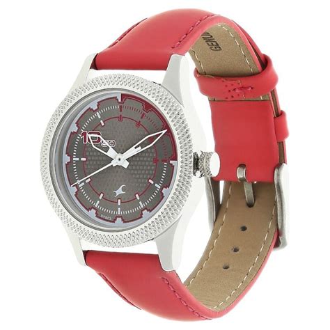 Fastrack Quartz Analog Grey Dial Leather Strap Watch for Girls