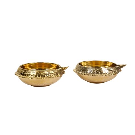 Pure Brass Kuber Diya Set of 2 – Traditional Handmade Oil Lamp | Ragaarts