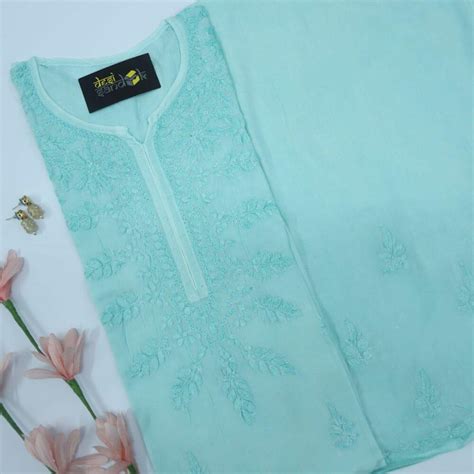 Light Seafoam Green Modal Muslin Chikankari 2 Piece Set – Desisandook ...