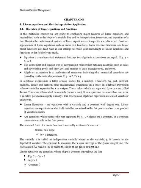 Image result for Maths for Management Lecture Notes