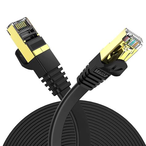 Veetop Cat7 Ethernet Cable, 5ft/1.5m Cat 7 Network Cable High Speed 10 ...