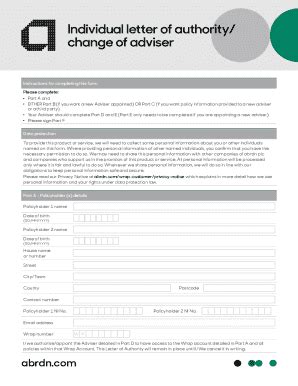 Fillable Online Letter of Authority/Change of Agent Form Fax Email ...