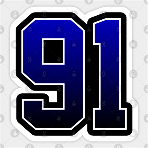 Number 91 - Number 91 - Sticker | TeePublic