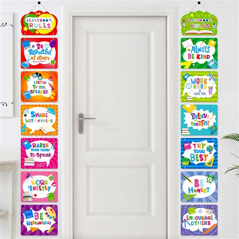 Buy Classroom Rule s, 14 PCS Classroom Decorations with 33 Feet Strings ...