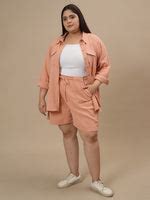 Women Plus Size Shirt With Shorts Co-Ord Set