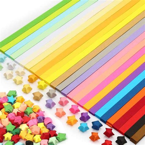 FLAFARY 2160 Sheets Origami Stars Paper with 4 Different Designs of ...