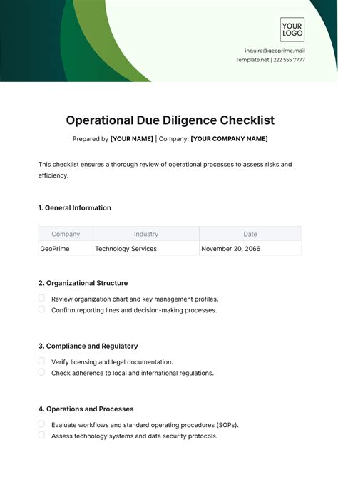 Free Due Diligence Templates to Edit Online