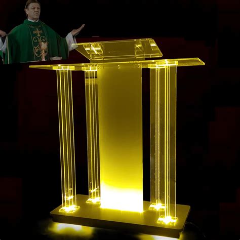 Buy YQRQRD Luxury LED Light Arylic Podium, Casters ਦੇ ਨਾਲ ਫਲੋਰ ਪੋਡਿਅਮ ...