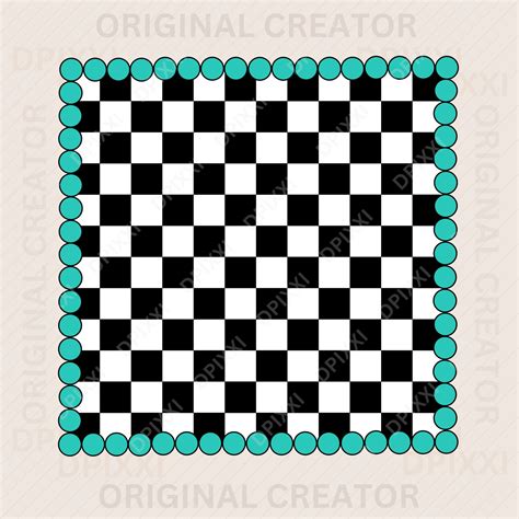 EDITABLE Square Checker Frame Png, Svg * Square Turquoise, Frame Art ...