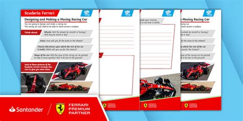 Scuderia Ferrari F1: Designing and Making a Moving Racing Car Worksheet