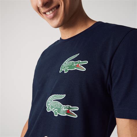 Men's Lacoste SPORT Crew Neck Crocodile Print T-shirt | LACOSTE