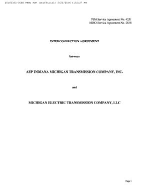 Fillable Online PJM Service Agreement No Fax Email Print - pdfFiller