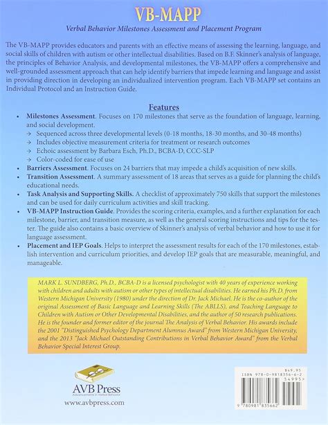 VB-MAPP: Verbal Behavior Milestones Assessment and Australia | Ubuy