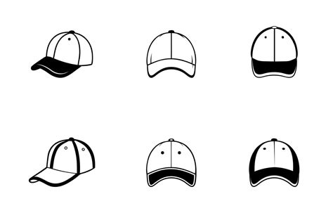 Baseball Cap Clip Art Collection, American Baseball Cap Sport Isolated ...